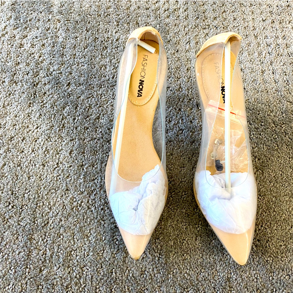 Fashion nova | clear pointy heels
